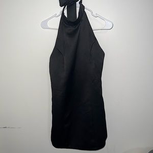 Black high neck backless mini dress - Size US M